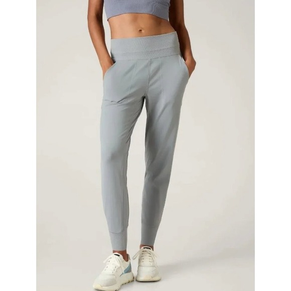 Athleta Pants - Athleta Venice High Rise Jogger Pants Grey High Rise Ribbed Cuff Womens M